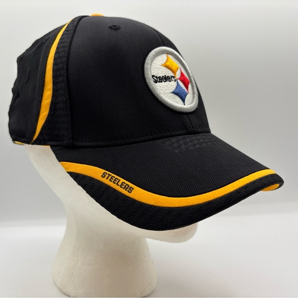 Pittsburgh Steelers NFL Reebok Black/Yellow Onfield Large/XL Flex Fit Fitted Hat - Picture 12 of 15
